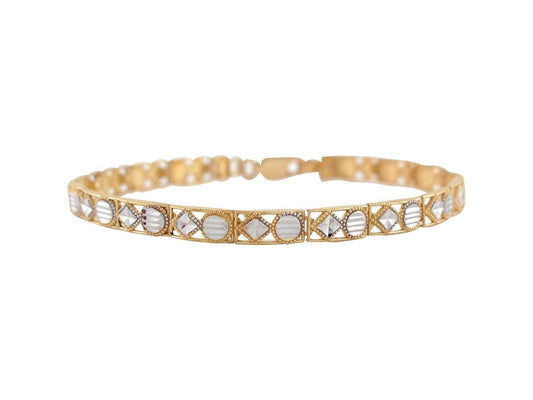 Gold Womens Diamond Cut Bracelet (JackAni# B9373)