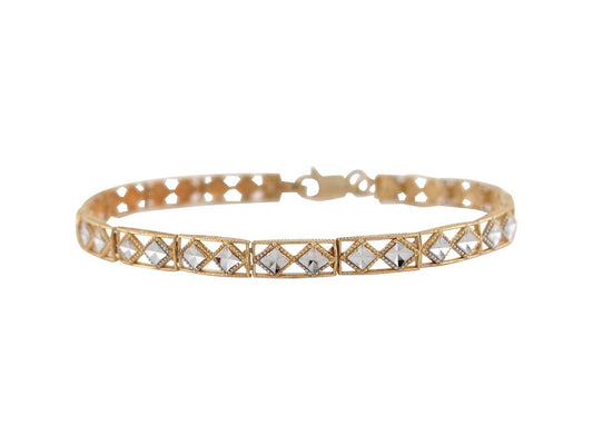 Gold Womens Diamond Cut Bracelet (JackAni# B9369)