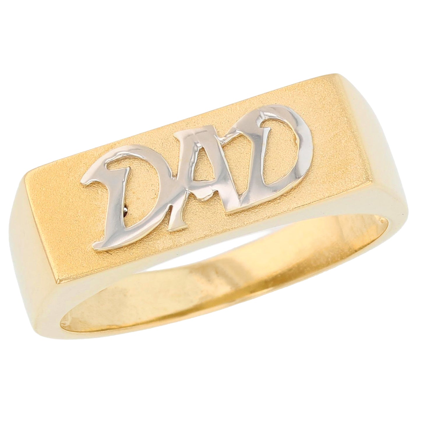 Gold Dad Signet Mens Talking Ring (JackAni# R3591)