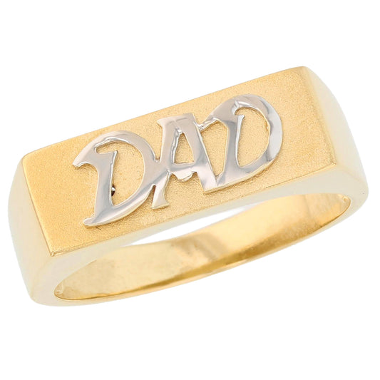 Gold Dad Signet Mens Talking Ring (JackAni# R3591)