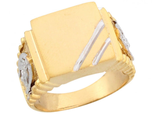 Gold Mens Horseshoe Signet Ring (JackAni# R6626)