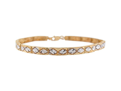 Gold Womens Diamond Cut Bracelet (JackAni# B9372)