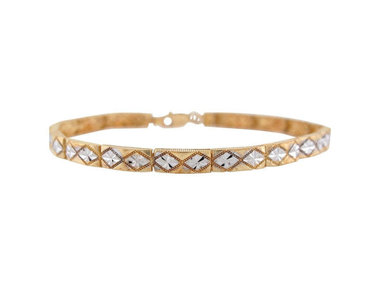 Gold Womens Diamond Cut Bracelet (JackAni# B9372)