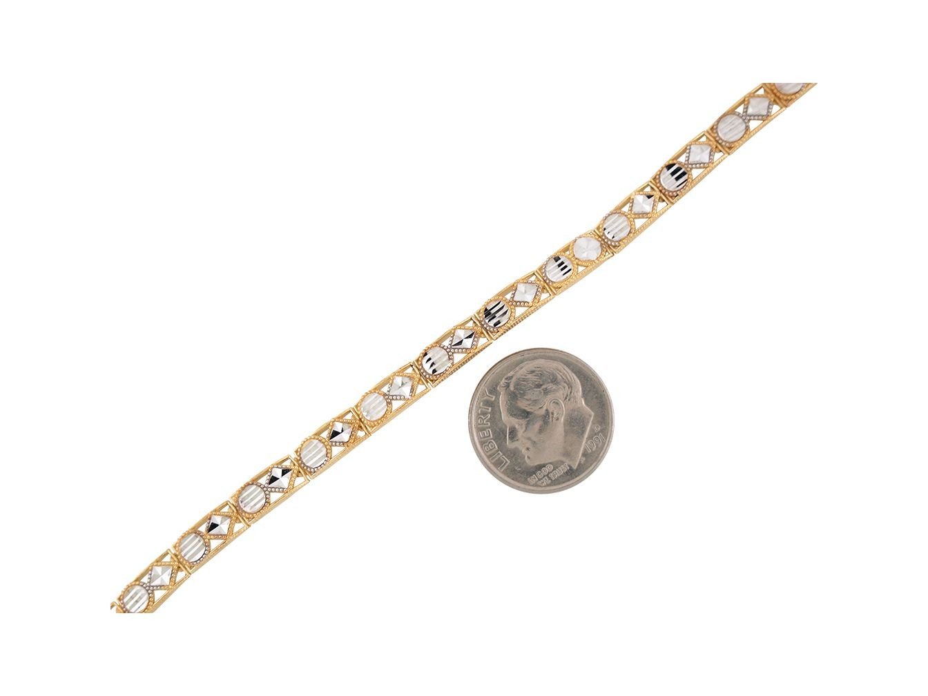 Gold Womens Diamond Cut Bracelet (JackAni# B9373)