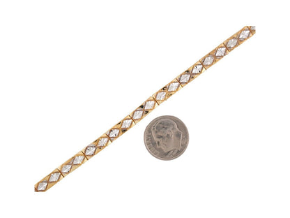 Gold Womens Diamond Cut Bracelet (JackAni# B9372)