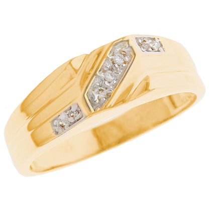 Gold Modern Diamond Mens Ring (JackAni# R13166)