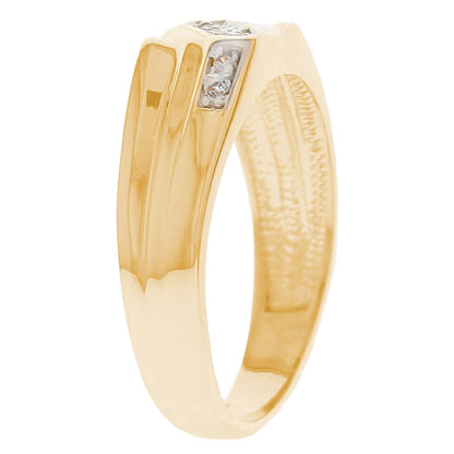 Gold Modern Diamond Mens Ring (JackAni# R13166)