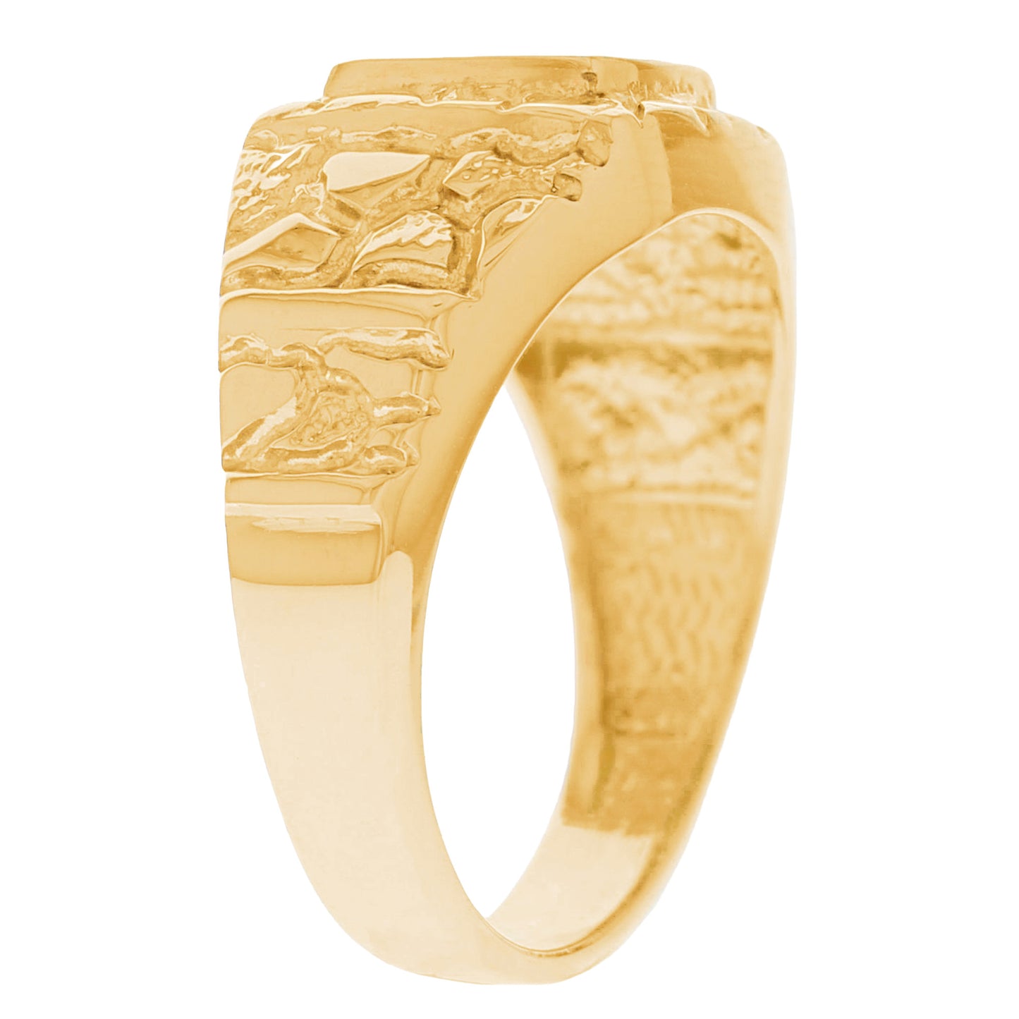 Gold Diamond Mens Cluster Nugget Ring (JackAni# R13170)
