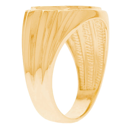Gold Elegant Signet Diamond Mens Ring (JackAni# R13164)