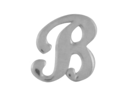 White Gold Girls Initial Letter Single Petite Post Earring (JackAni# E9287)