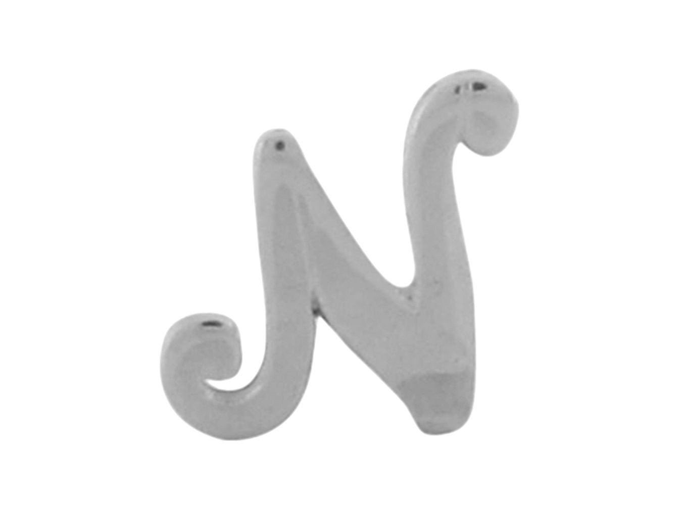 White Gold Girls Initial Letter Single Petite Post Earring (JackAni# E9287)