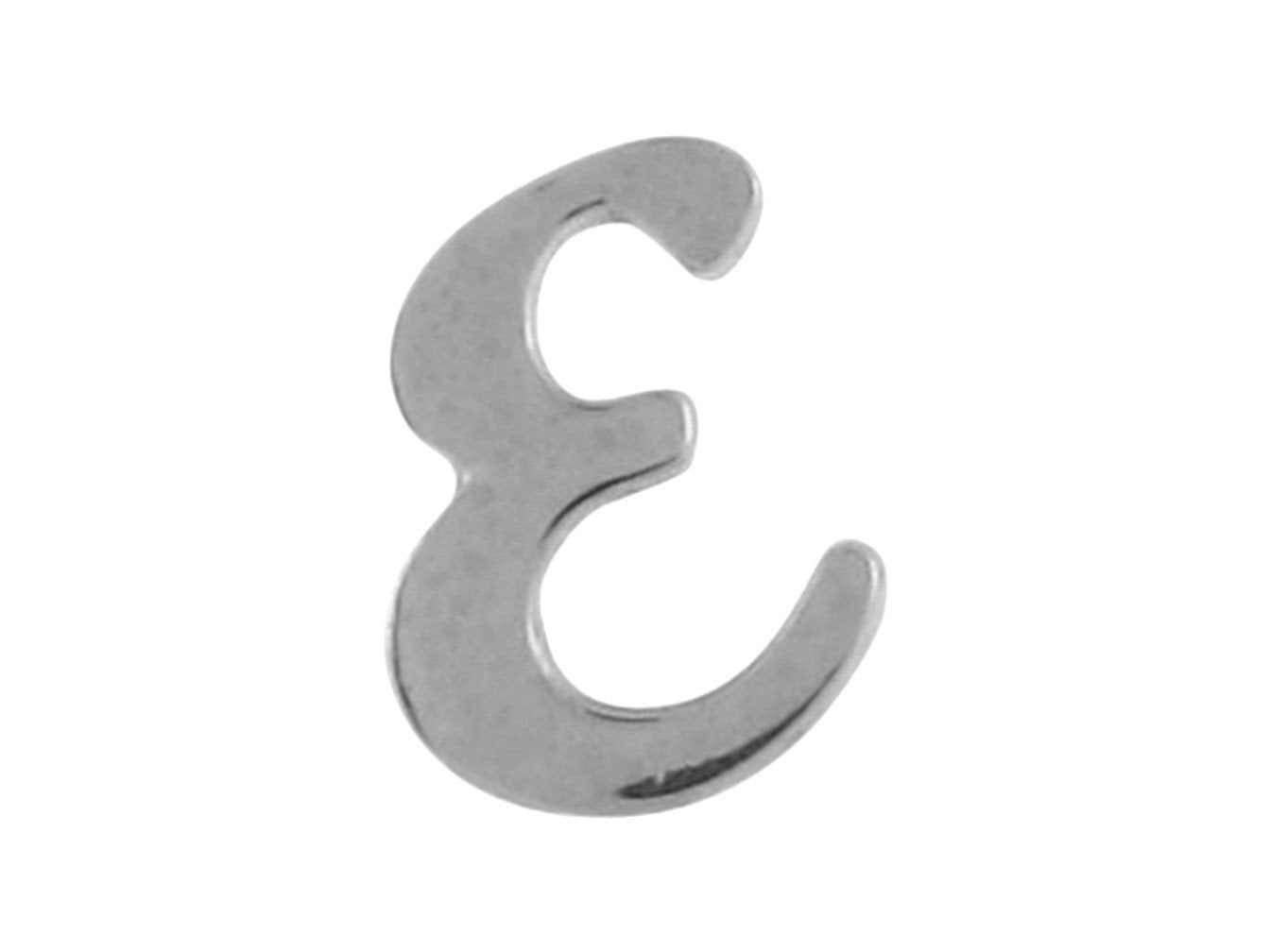 White Gold Girls Initial Letter Single Petite Post Earring (JackAni# E9287)