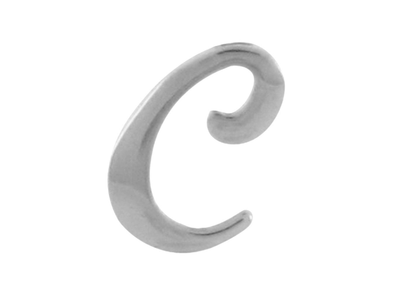 White Gold Girls Initial Letter Single Petite Post Earring (JackAni# E9287)