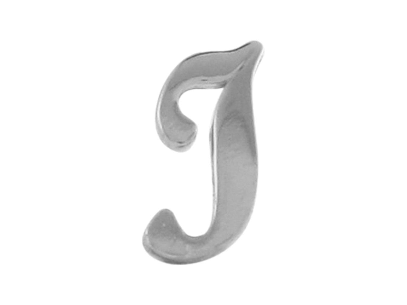 White Gold Girls Initial Letter Single Petite Post Earring (JackAni# E9287)