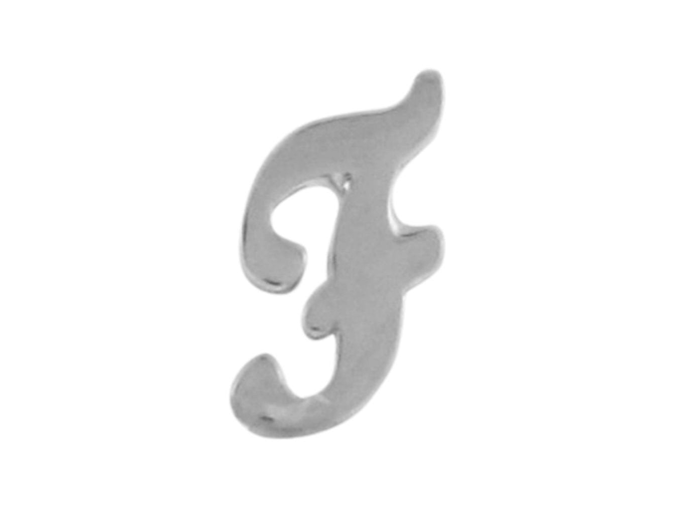 White Gold Girls Initial Letter Single Petite Post Earring (JackAni# E9287)