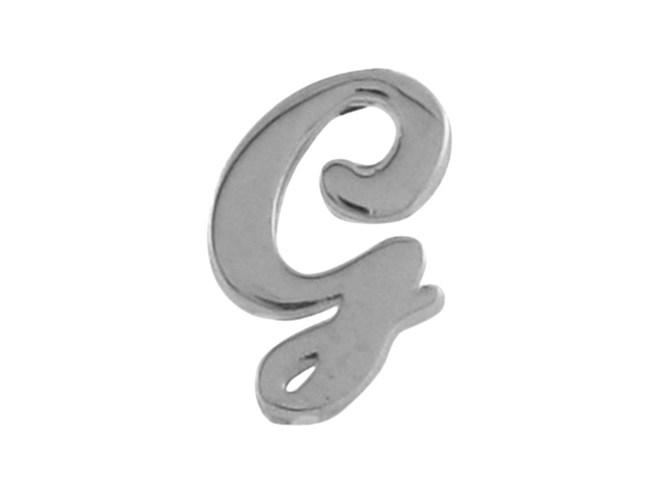 White Gold Girls Initial Letter Single Petite Post Earring (JackAni# E9287)