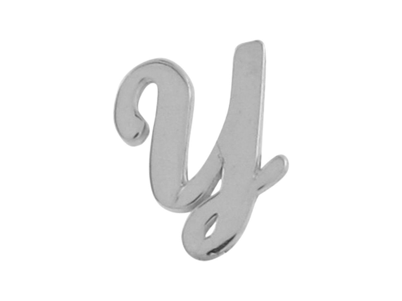 White Gold Girls Initial Letter Single Petite Post Earring (JackAni# E9287)