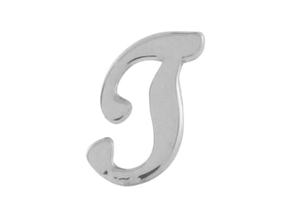 White Gold Girls Initial Letter Single Petite Post Earring (JackAni# E9287)