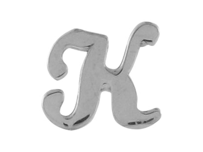 White Gold Girls Initial Letter Single Petite Post Earring (JackAni# E9287)