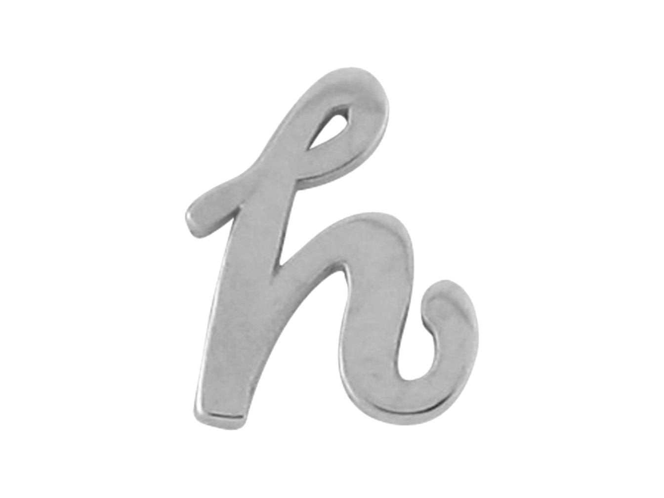 White Gold Girls Initial Letter Single Petite Post Earring (JackAni# E9287)