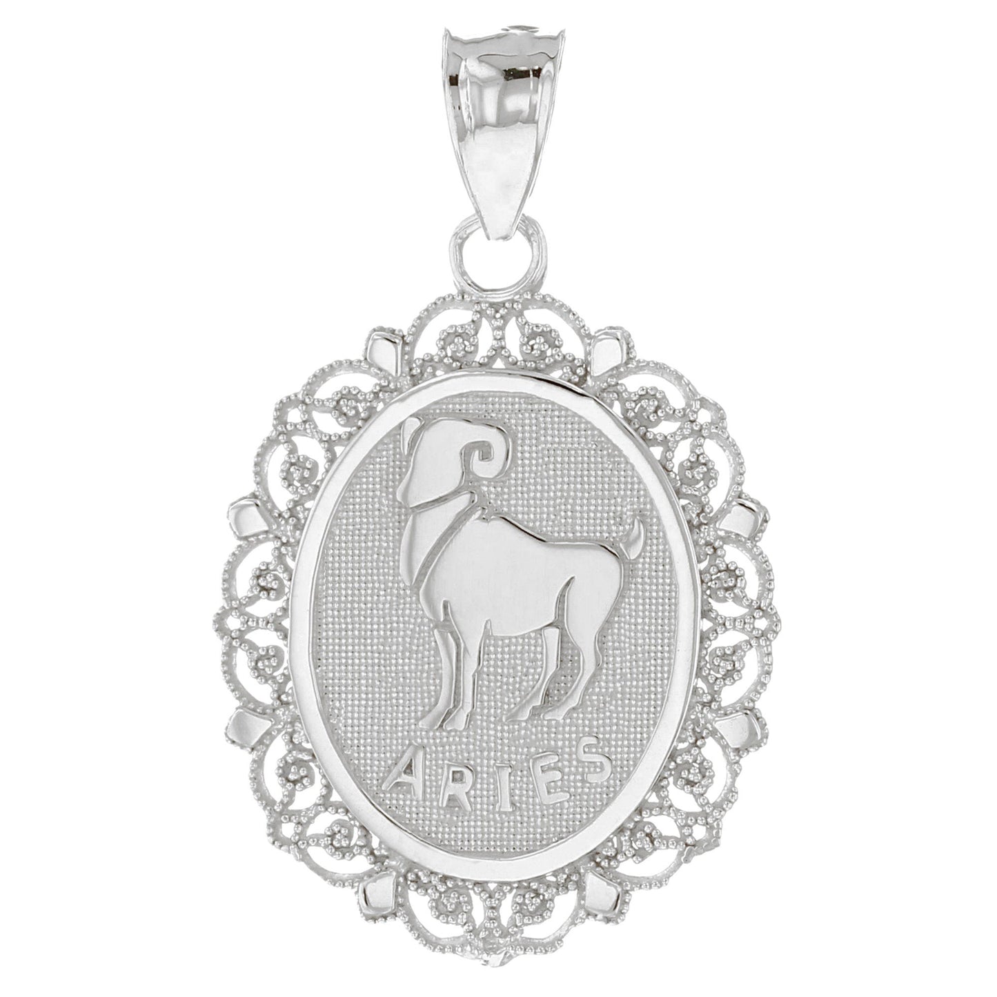 Oval Zodiac Filigree Pendants (JackAni# P12250)