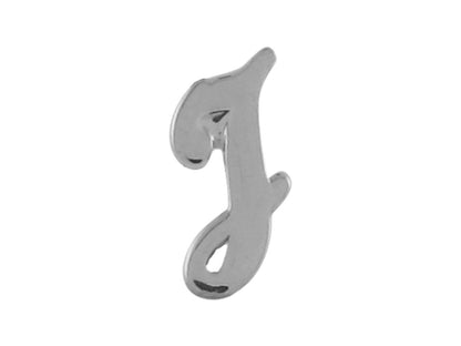 White Gold Girls Initial Letter Single Petite Post Earring (JackAni# E9287)