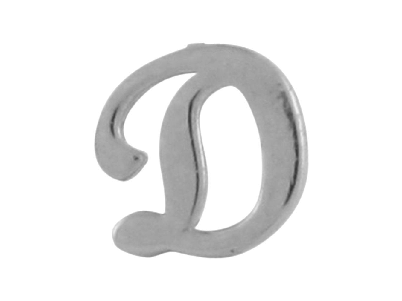 White Gold Girls Initial Letter Single Petite Post Earring (JackAni# E9287)