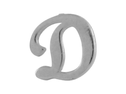 White Gold Girls Initial Letter Single Petite Post Earring (JackAni# E9287)