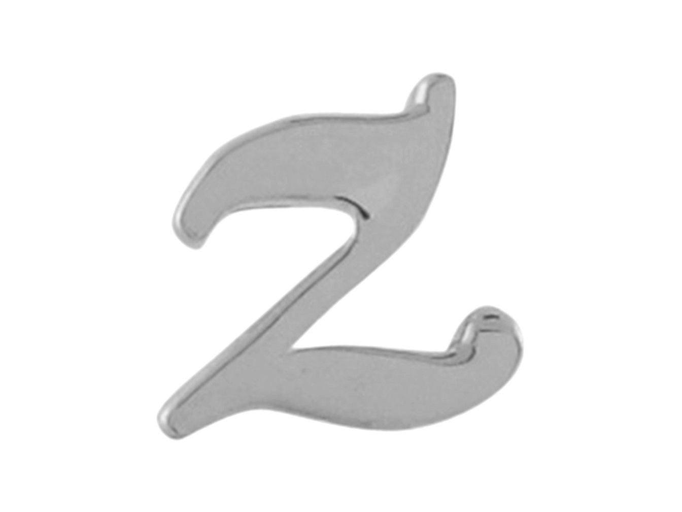 White Gold Girls Initial Letter Single Petite Post Earring (JackAni# E9287)