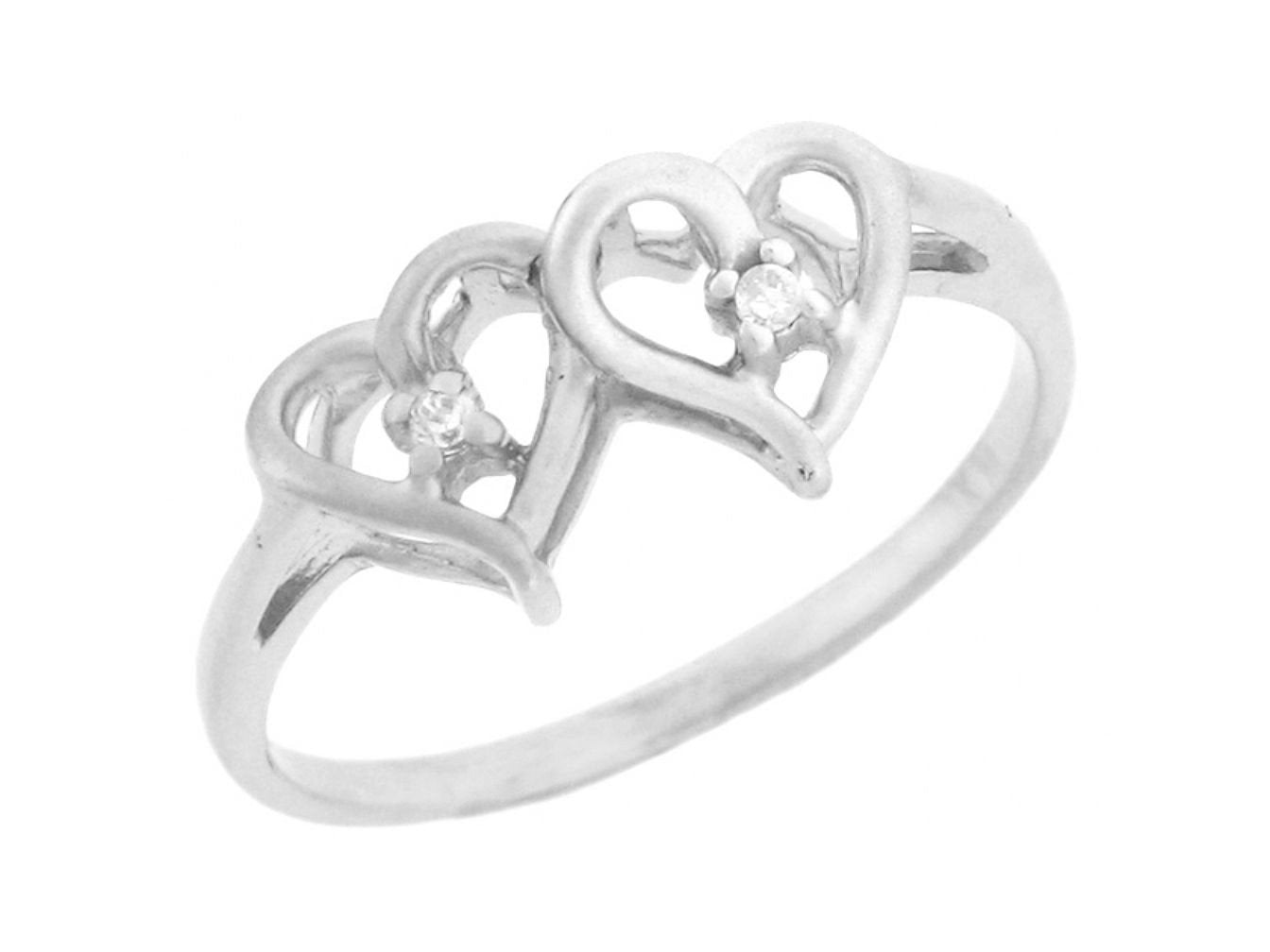 Gold Diamond Womens Promise Heart Ring (JackAni# R3260)