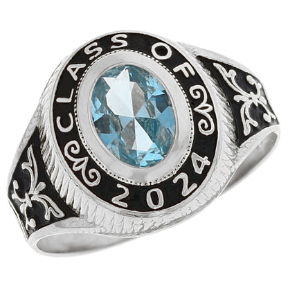 Simulated Birthstone Class of 2024 Graduation Ring (JackAni# R2567)