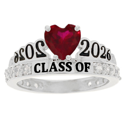 Gold Simulated Birthstone Women's Graduation Ring (JackAni# R11597)