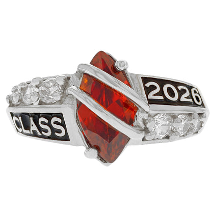 Simulated Birthstone Class of 2026 Graduation Ring (JackAni# R2511)