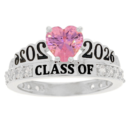 Gold Simulated Birthstone Women's Graduation Ring (JackAni# R11597)