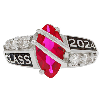 Simulated Birthstone Class of 2024 Graduation Ring (JackAni# R2511)