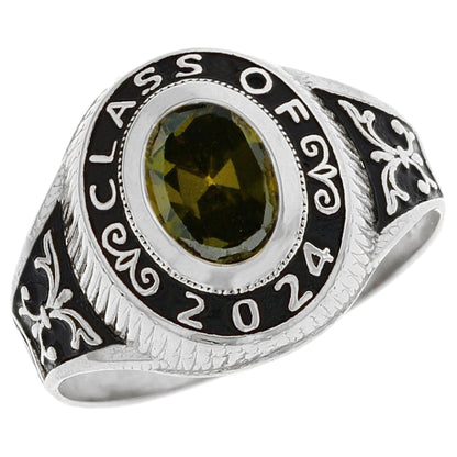 Simulated Birthstone Class of 2024 Graduation Ring (JackAni# R2567)