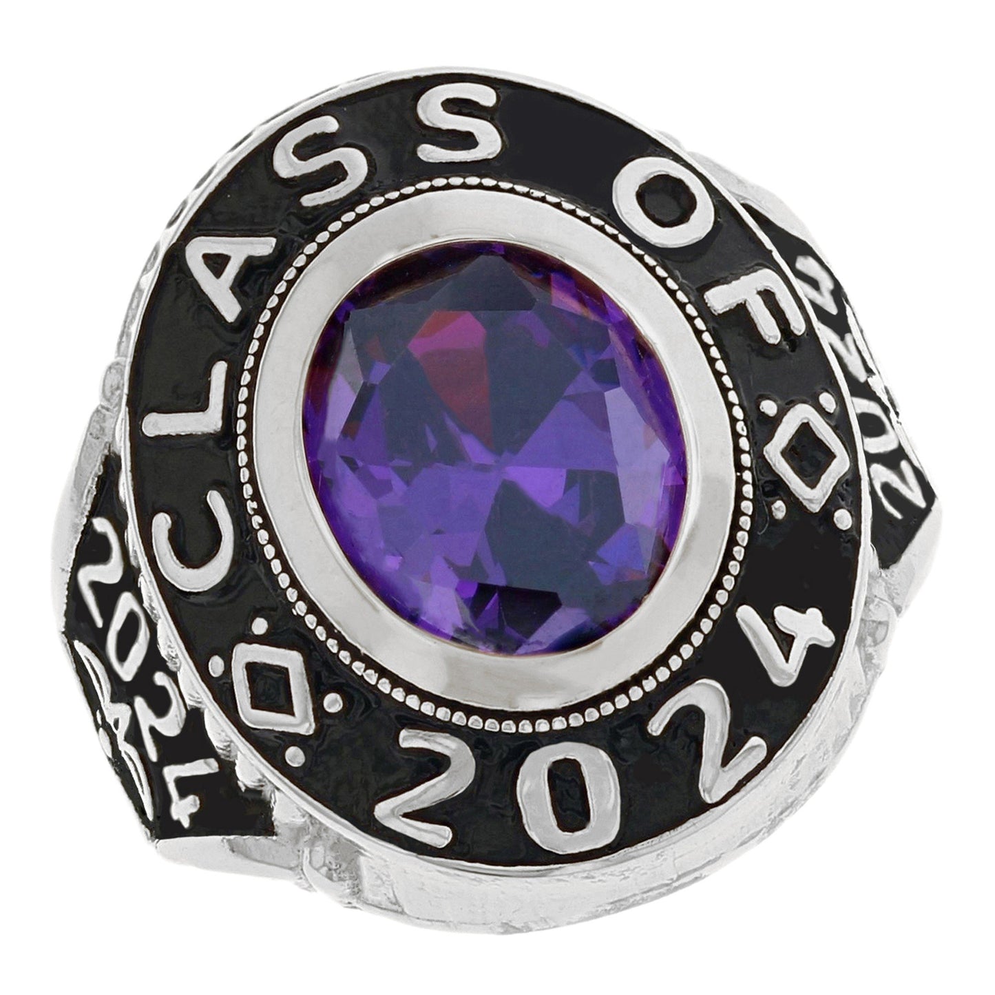 Simulated Birthstone Class of 2024 Mens Graduation Ring (JackAni# R2516)