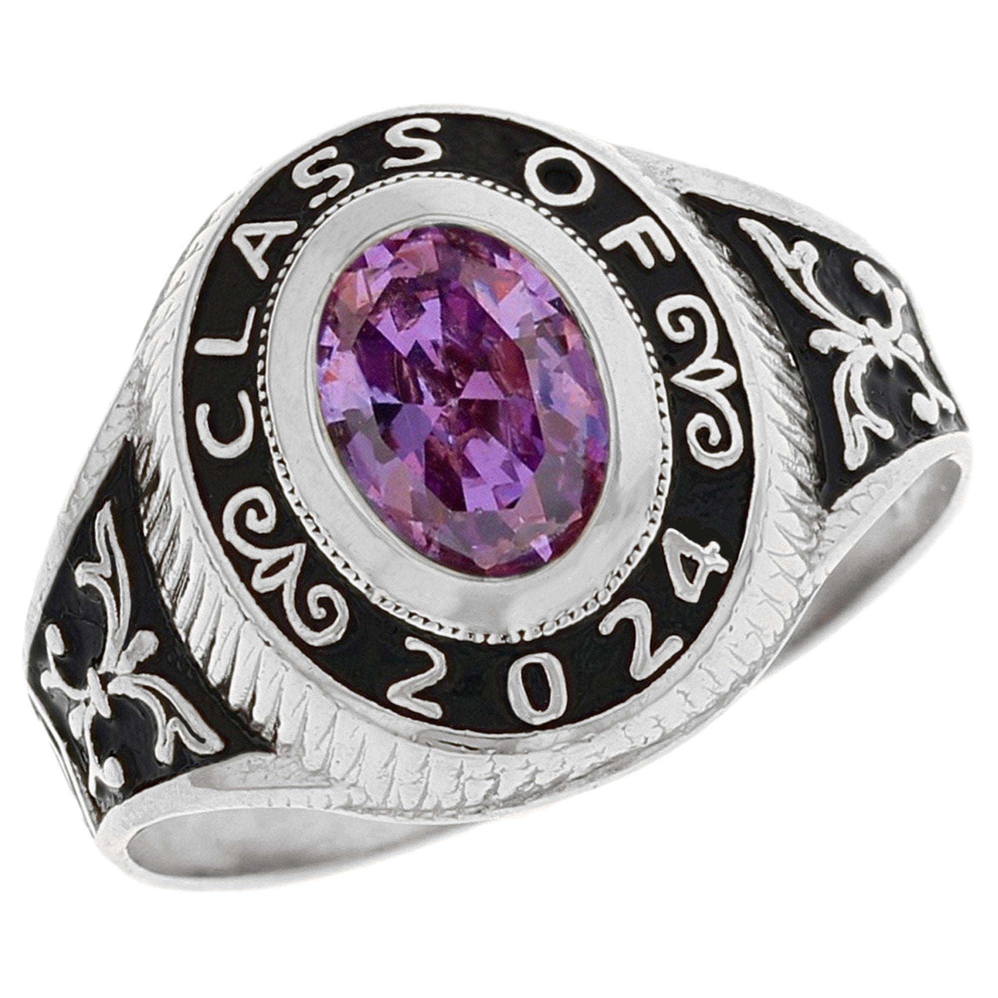 Simulated Birthstone Class of 2024 Graduation Ring (JackAni# R2567)