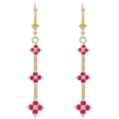 Gold Long Chandelier White CZ Womens Cluster Earring (JackAni# E08151)