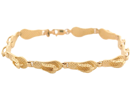 Gold Womens Fashion and Accessory Flip Flop Shoe Bracelet (JackAni# B6370)