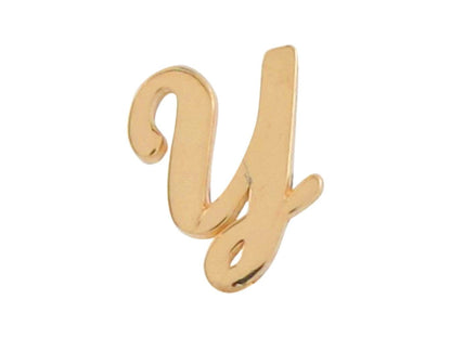 Yellow Gold Girls Initial Letter Single Petite Post Earring (JackAni# E9287)