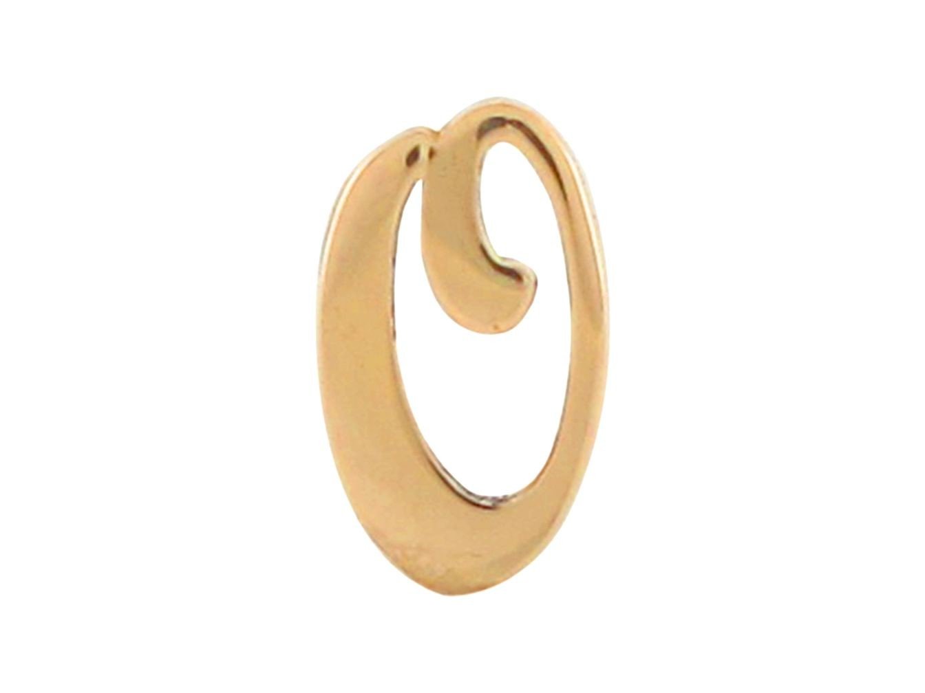 Yellow Gold Girls Initial Letter Single Petite Post Earring (JackAni# E9287)