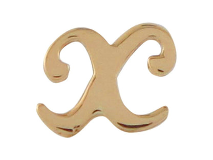 Yellow Gold Girls Initial Letter Single Petite Post Earring (JackAni# E9287)