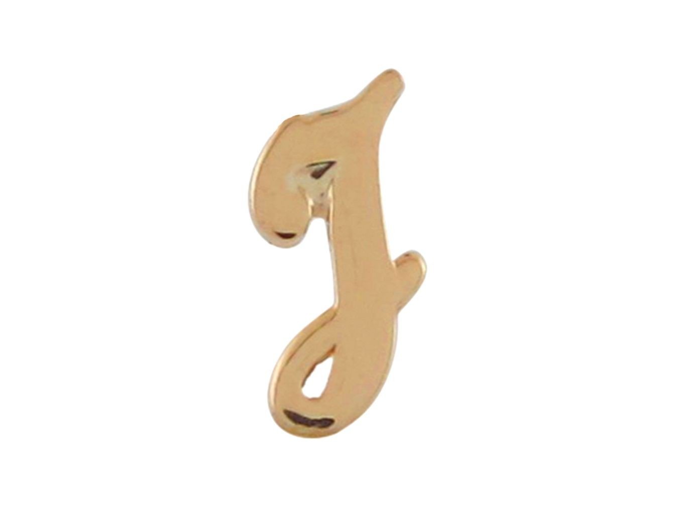 Yellow Gold Girls Initial Letter Single Petite Post Earring (JackAni# E9287)