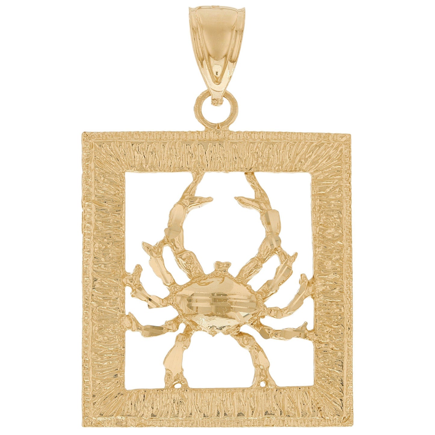 Square Diamond Cut Zodiac Pendant (JackAni# P12628)