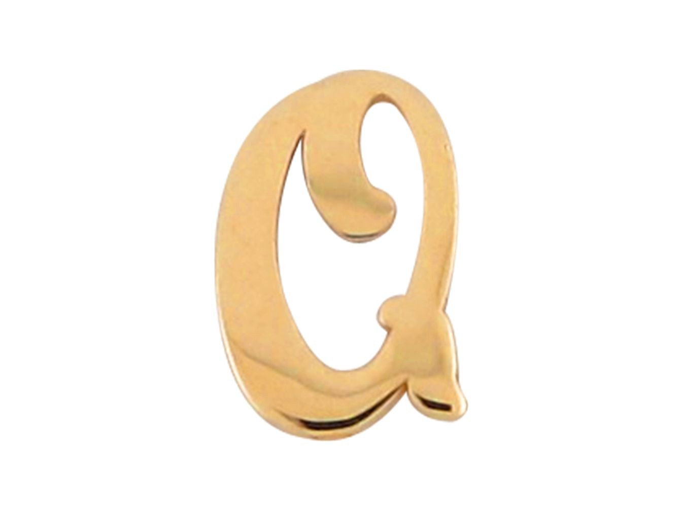 Yellow Gold Girls Initial Letter Single Petite Post Earring (JackAni# E9287)