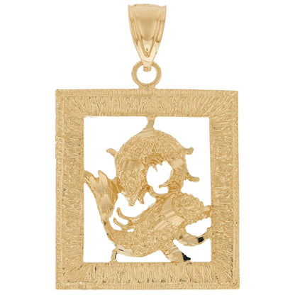 Square Diamond Cut Zodiac Pendant (JackAni# P12628)