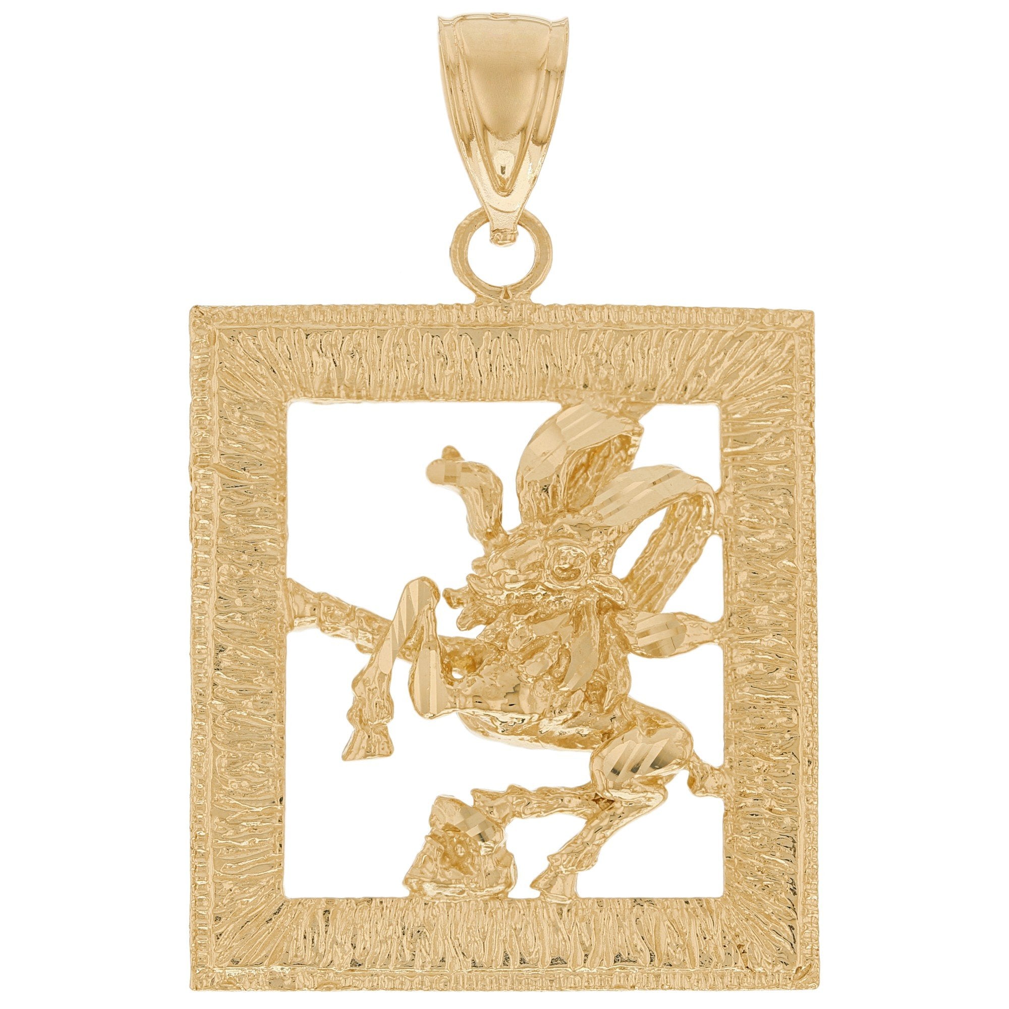 Square Diamond Cut Zodiac Pendant (JackAni# P12628)