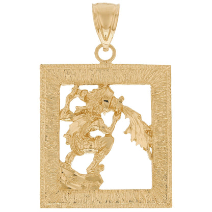 Square Diamond Cut Zodiac Pendant (JackAni# P12628)