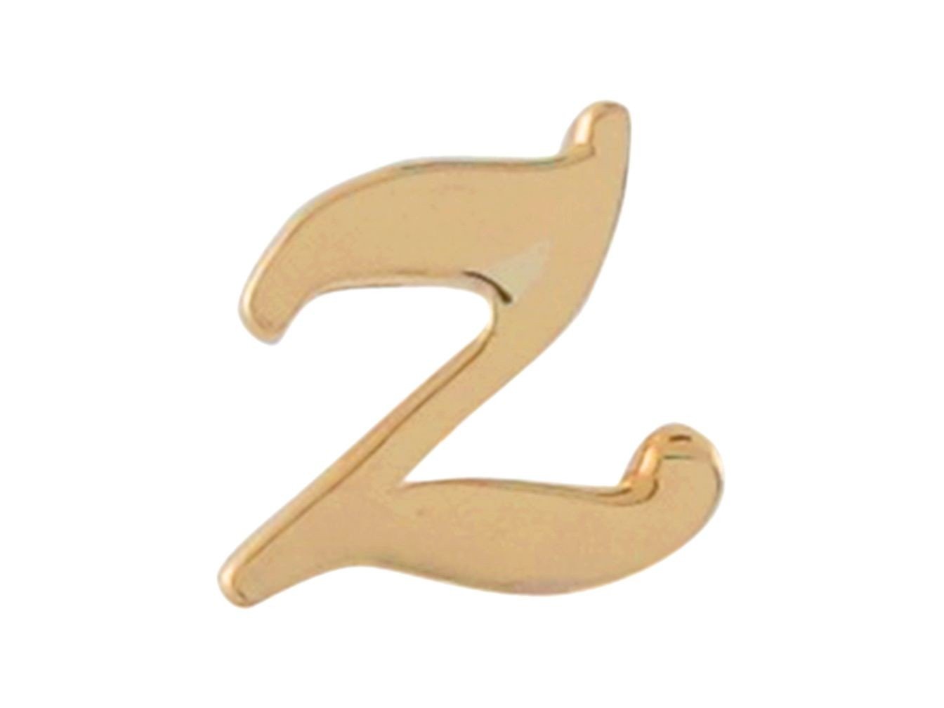 Yellow Gold Girls Initial Letter Single Petite Post Earring (JackAni# E9287)